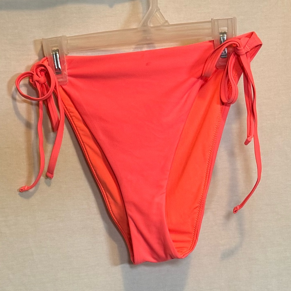 AA-385 Aerie NWOT Cheekiest Side Tie Pink Summer Swim Bikini Bottoms Size L